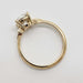 Side profile of yellow gold engagement ring with old mine cut lab diamond