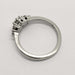 Side view of 14kt white gold ring band and diamond setting