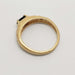 Side view of vintage 14kt yellow gold pinky ring showing band details
