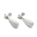 Simulated opal drop earrings in 14kt white gold on white background
