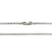 Close-up of sterling silver cable chain with lobster clasp closure