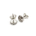 Back and side view of sterling silver concrete textured stud earrings with butterfly backs