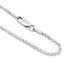 Close-up of sterling silver rolo chain with lobster clasp