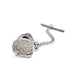 Sterling silver tie tack with concrete texture and chain, handcrafted by Era Design