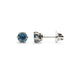Swiss blue topaz six-prong stud earrings in 14kt white gold