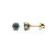 Swiss blue topaz six-prong stud earrings in 14kt yellow gold