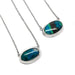Two sterling silver necklaces with oval green-blue malachite cabochon pendants