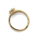 Underside view of 14kt yellow gold ring band and setting