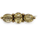 Vintage brooch with three oval faceted citrine gemstones set in yellow gold