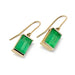Pair of vintage dangle earrings with rectangular emeralds in 14kt yellow gold