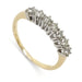 Vintage seven-stone diamond ring in 18kt yellow and white gold, angled view