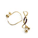 Pair of vintage squiggle hoop earrings in hammered 14kt yellow gold, shown on white background