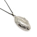 Vintage sterling silver narrow oval locket with floral engraving on a chain