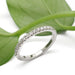 White gold lab diamond pave wedding ring with leaf background
