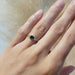 Winnie Yellow ring with Australian sapphire and lab diamonds worn on hand