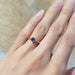 14kt yellow gold Montana sapphire ring shown on hand