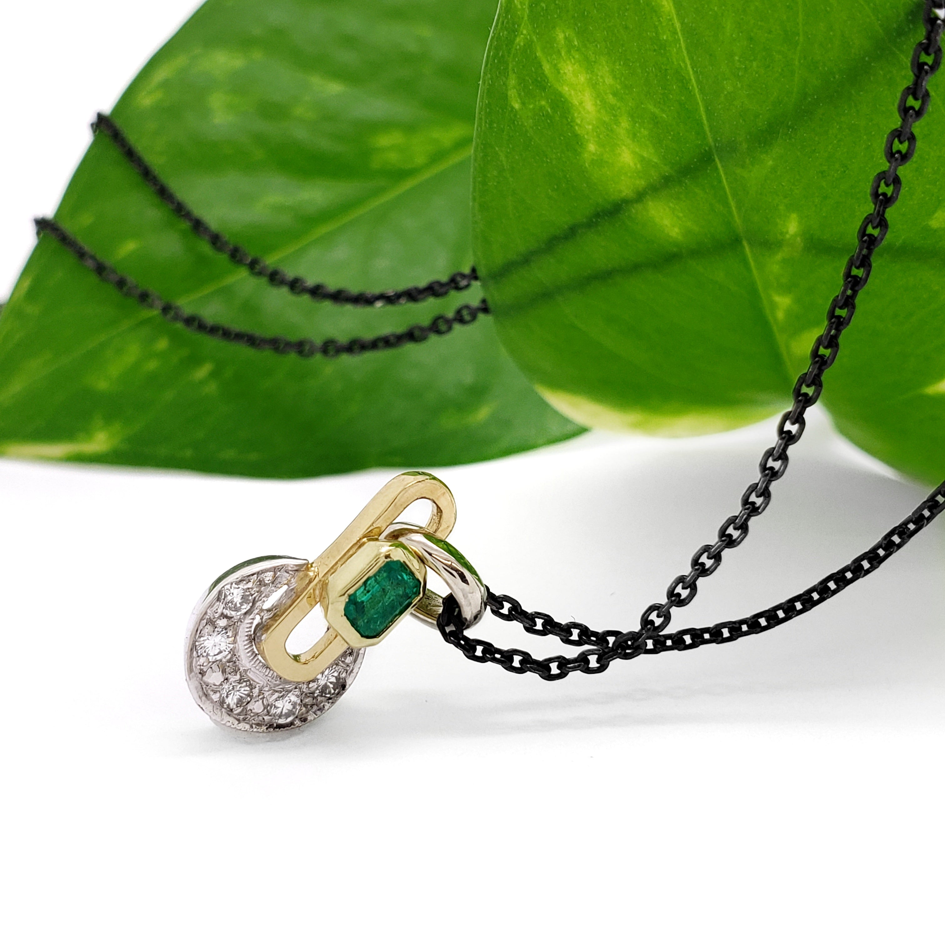 Vintage Emerald & Diamond Pendant
