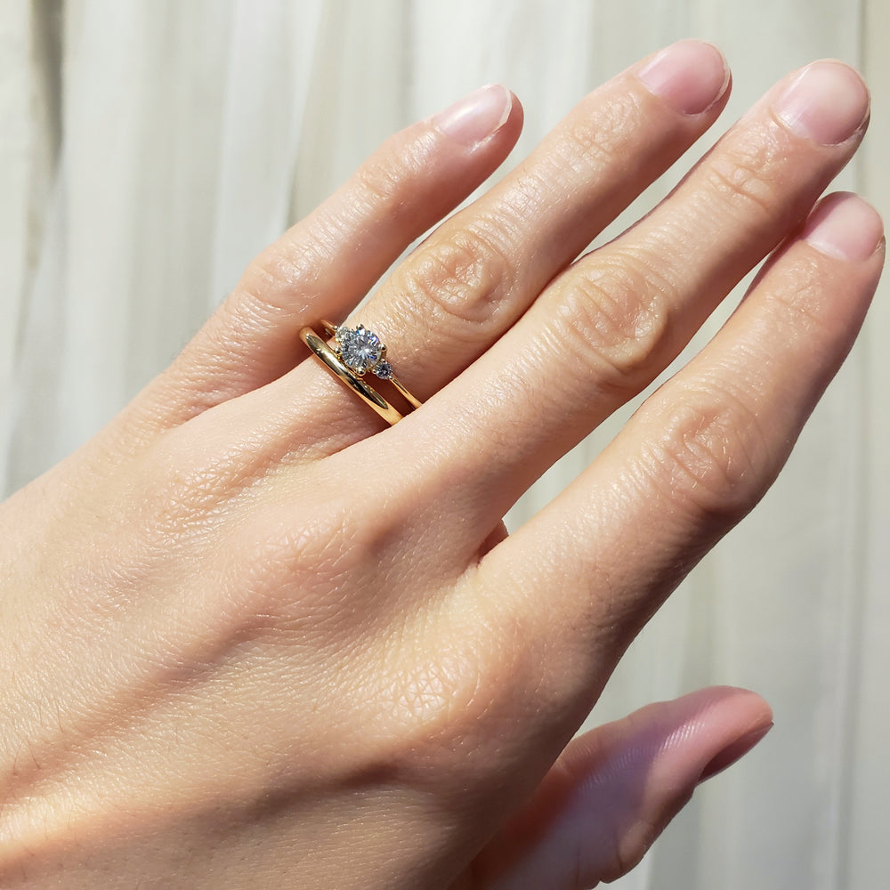 Yellow Gold Wedding Ring and Diamond Engagement Ring | Era Design Vancouver Canada