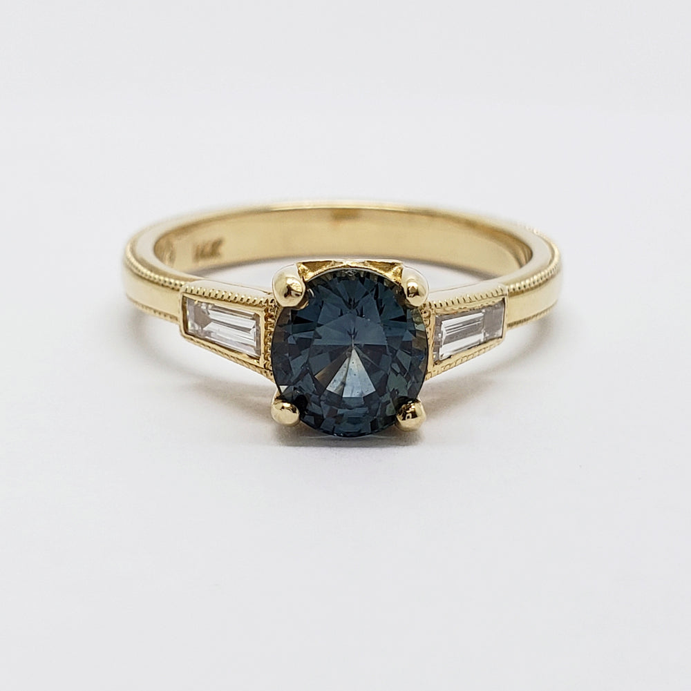 Sapphire and Diamond Engagement Ring | Era Design Vancouver Canada