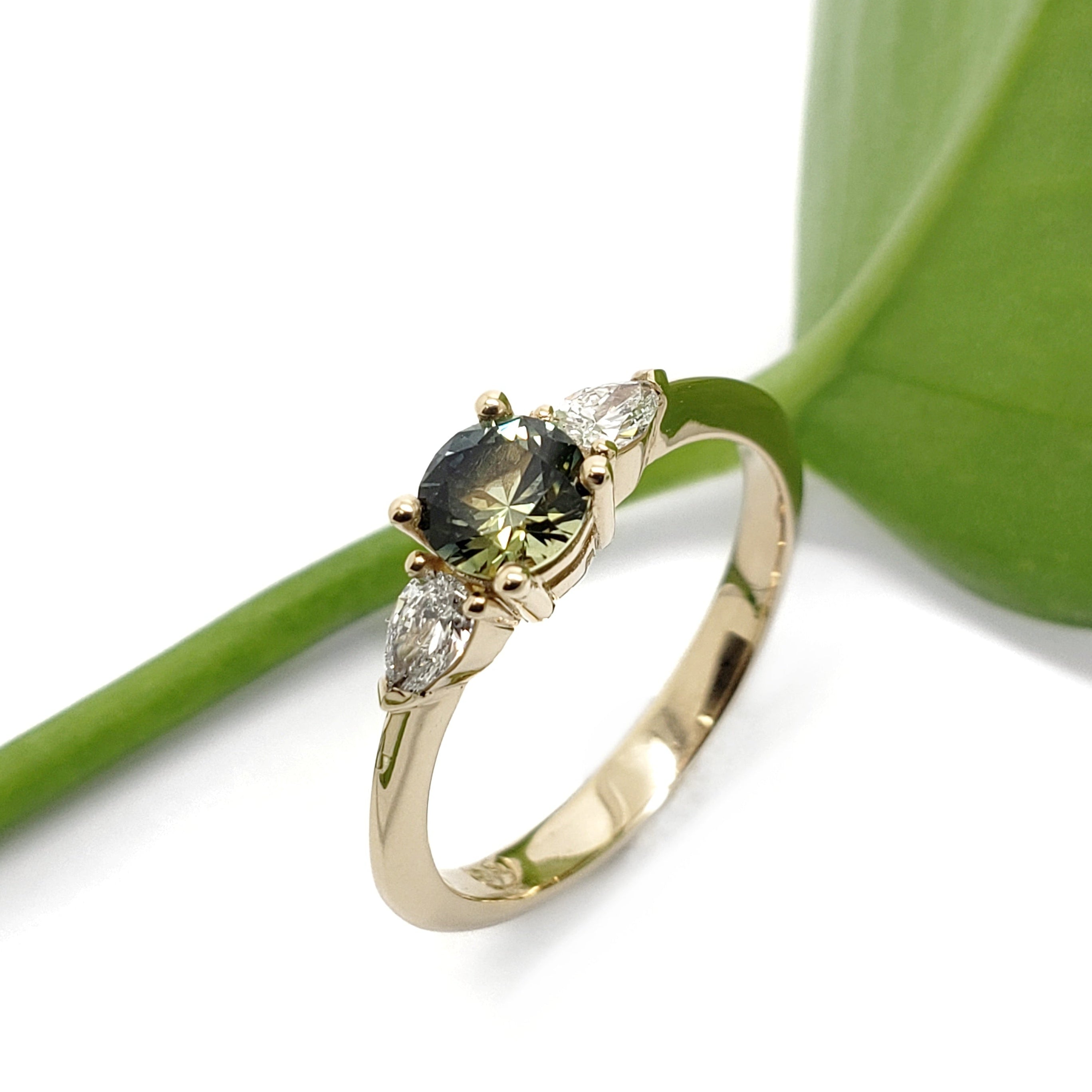 Sapphire and Diamond Engagement Ring | Era Design Vancouver Canada