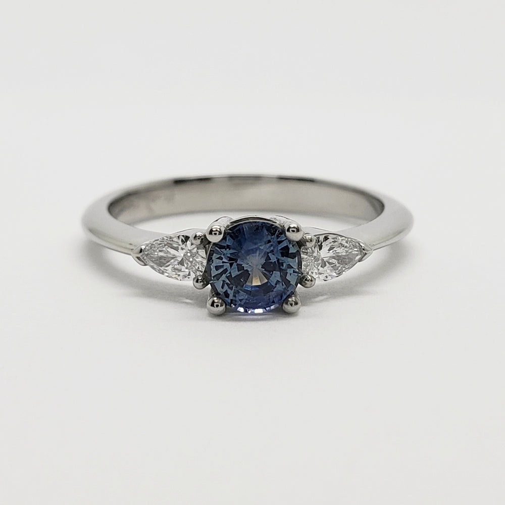 Sapphire and Diamond Engagement Ring | Era Design Vancouver Canada