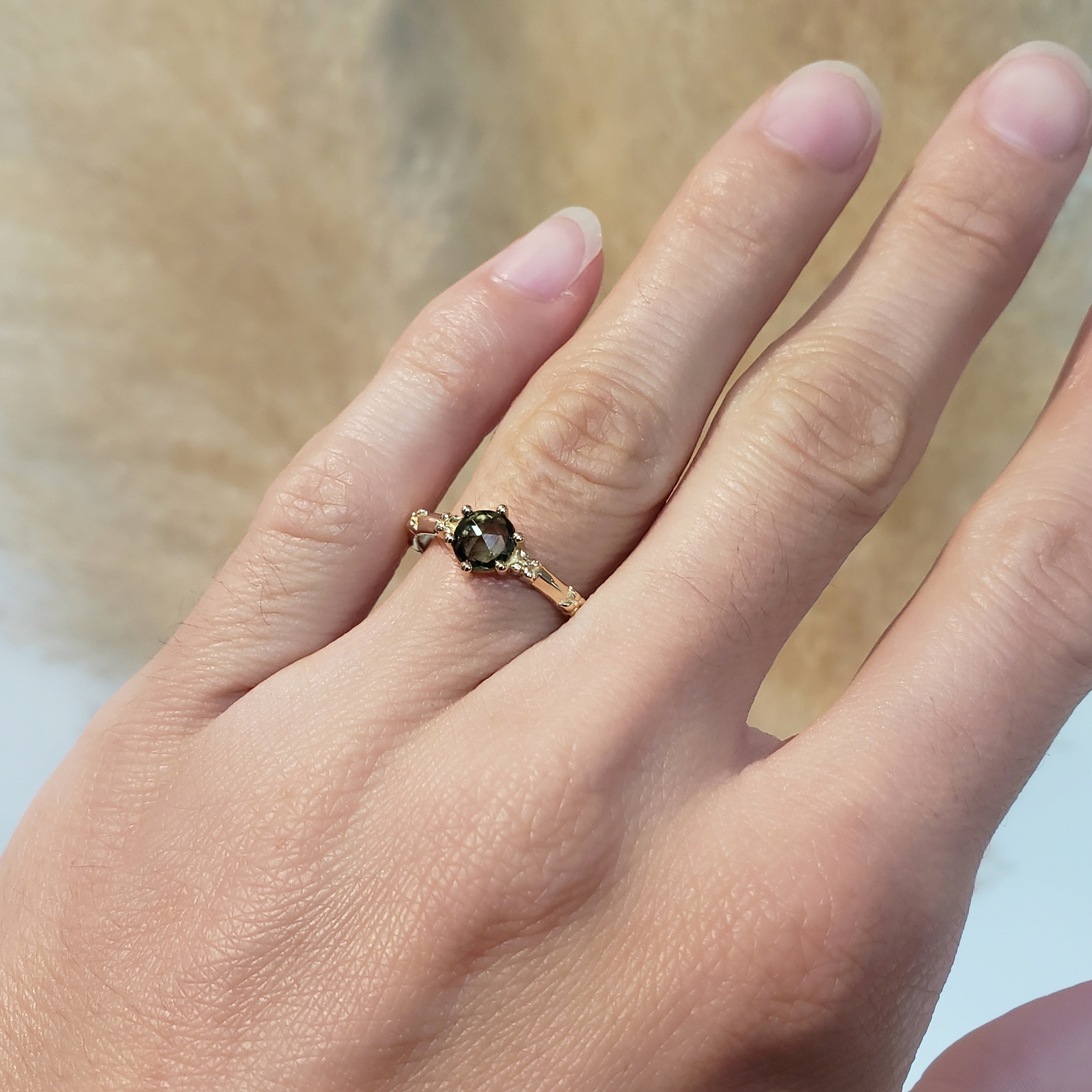 Green Sapphire Engagement Ring Era Design Vancouver Canada