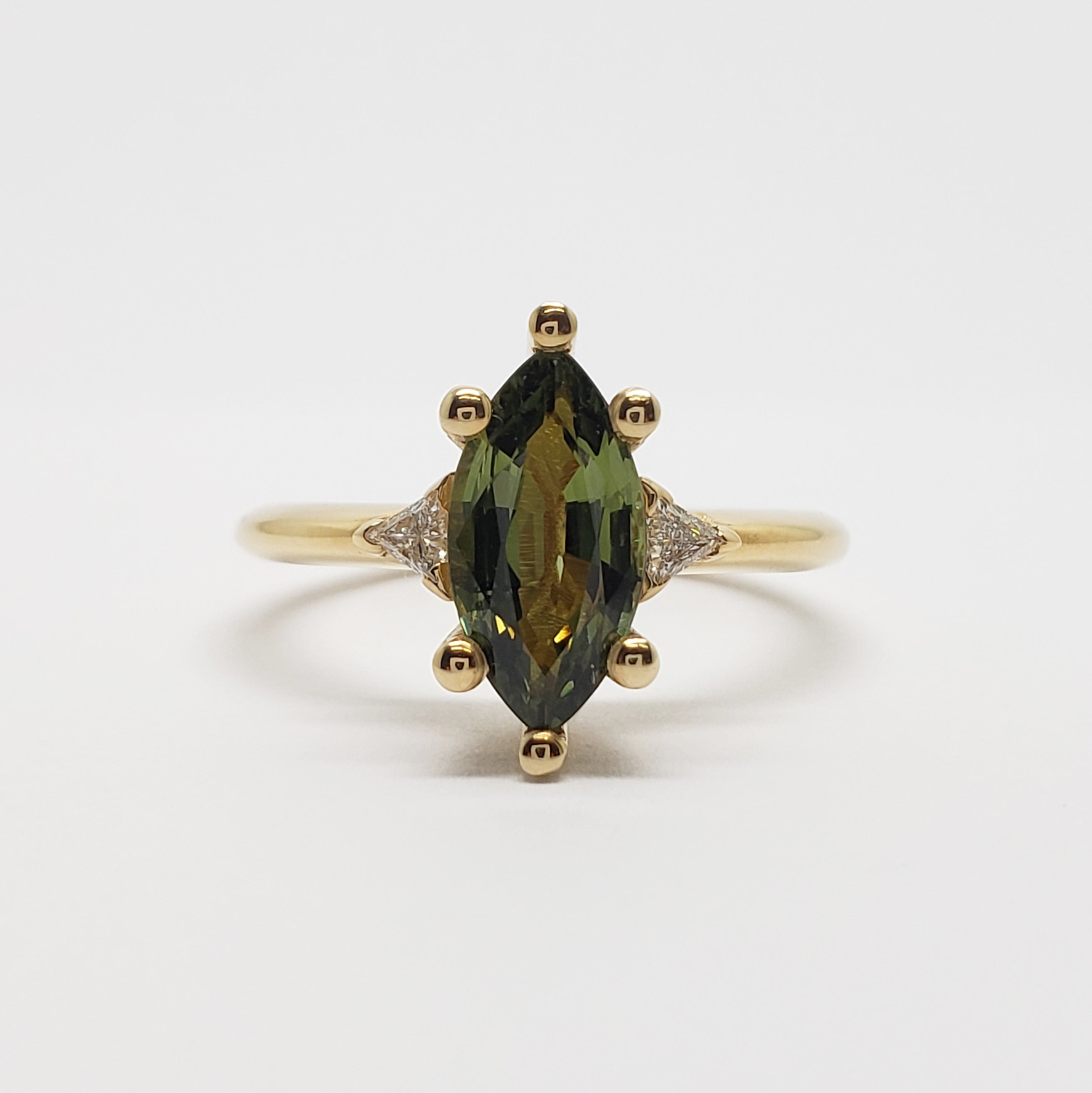 Green Sapphire Engagement Ring | Era Design Vancouver Canada