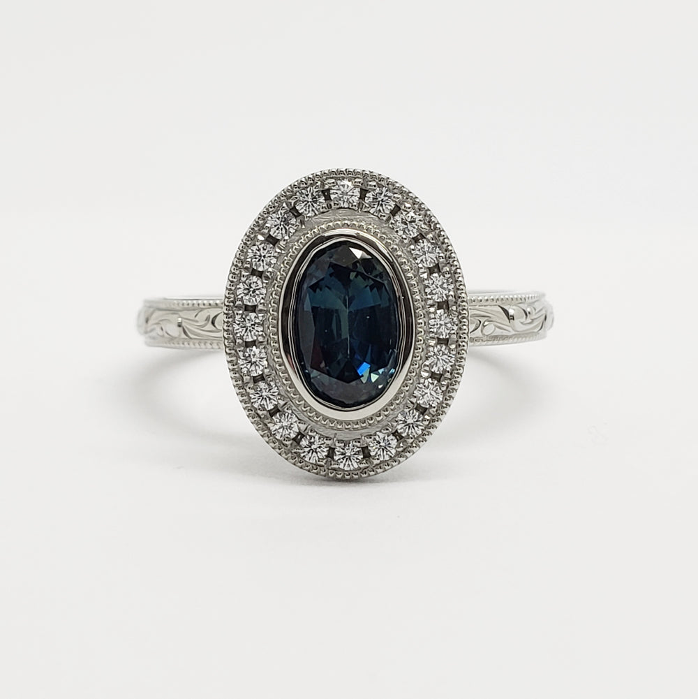 Sapphire and Diamond Engagement Ring | Era Design Vancouver Canada