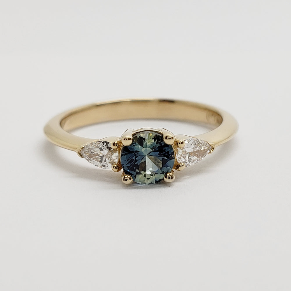 Sapphire and Diamond Engagement Ring | Era Design Vancouver Canada