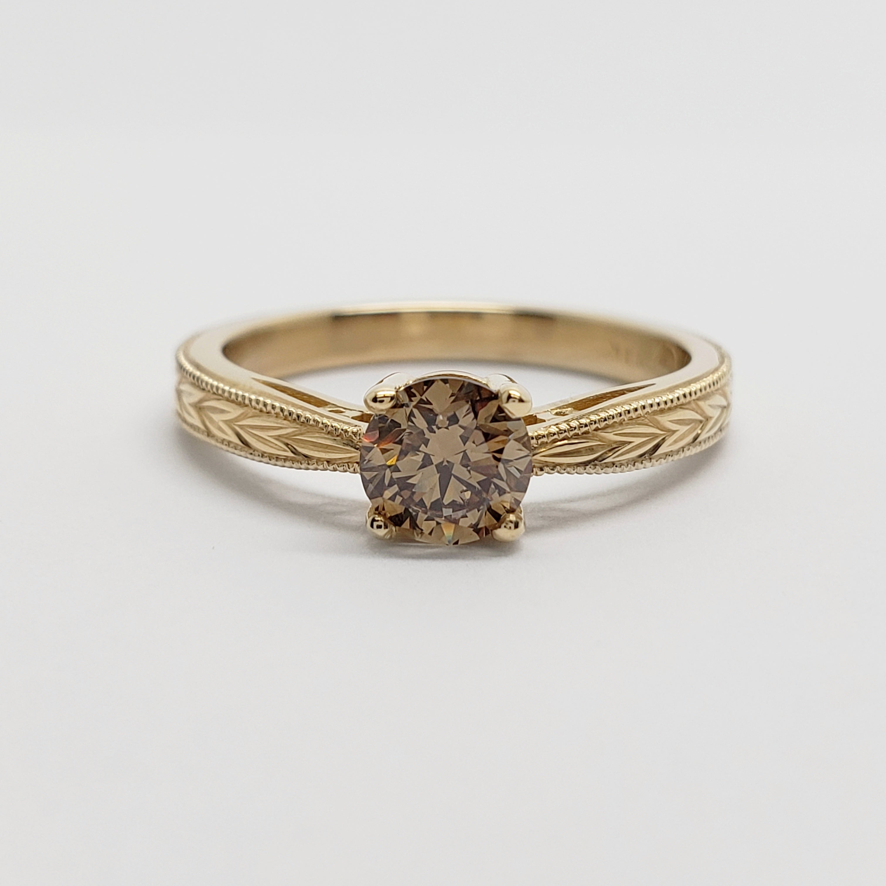 Champagne Diamond Engagement Ring | Era Design Vancouver Canada