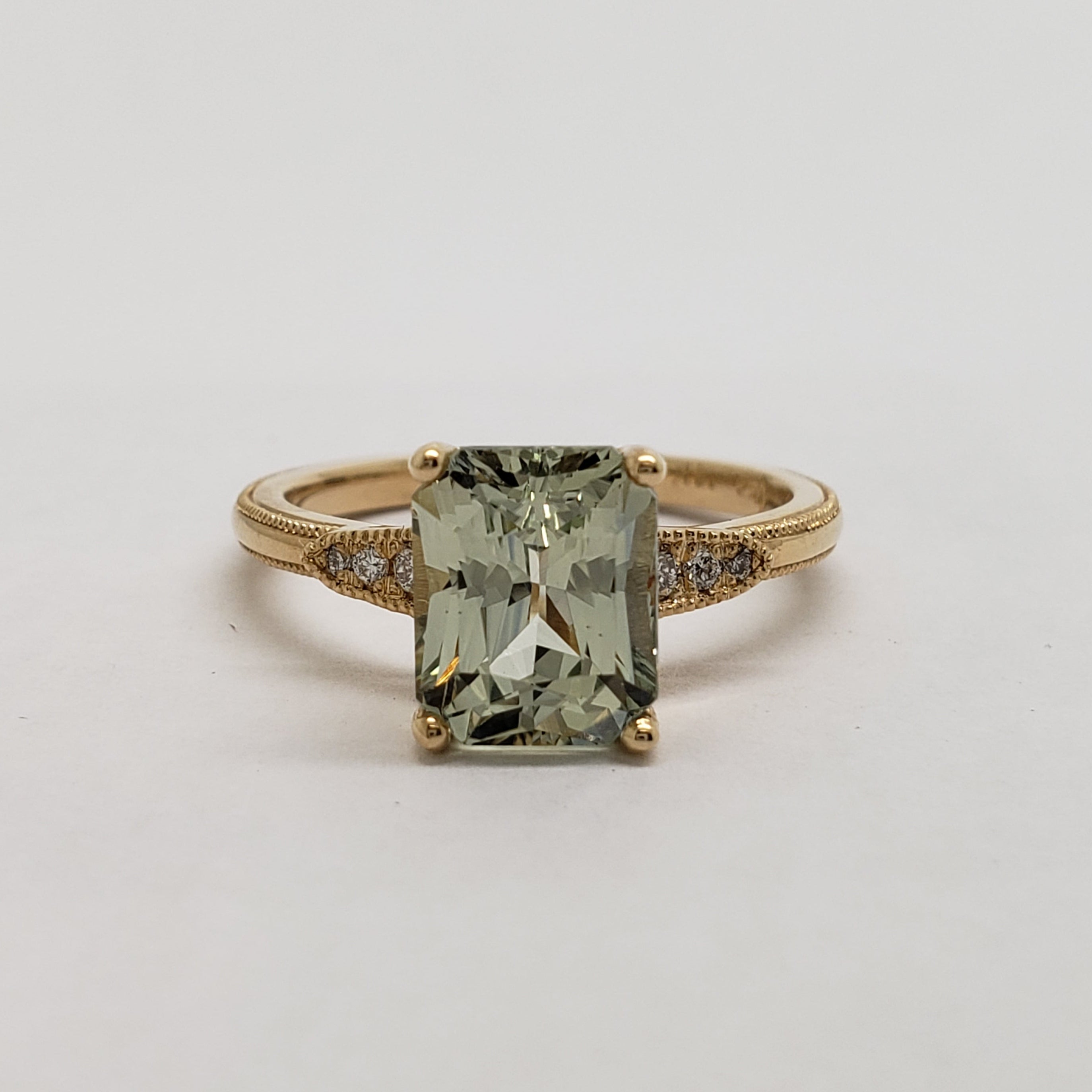 Tea Green Sapphire Engagement Ring | Era Design Vancouver Canada