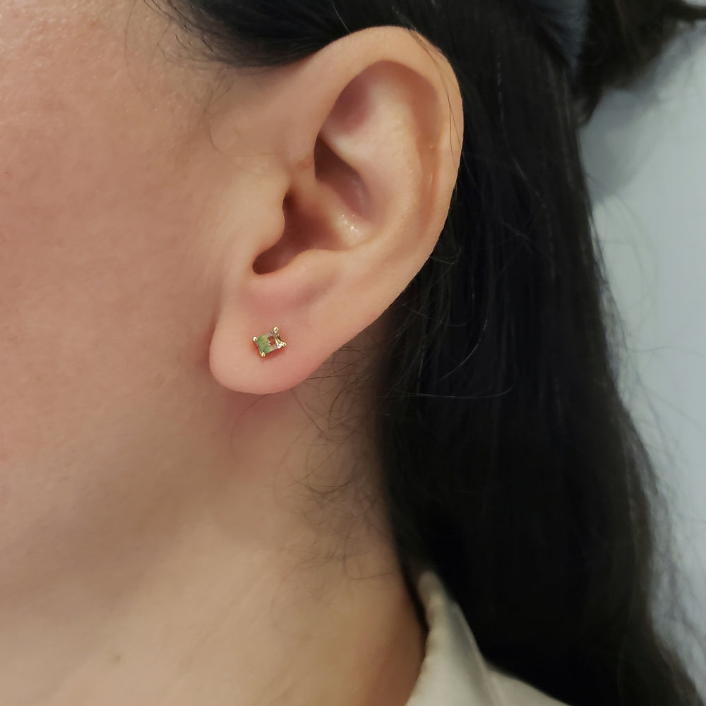 Watermelon Tourmaline Studs | Small