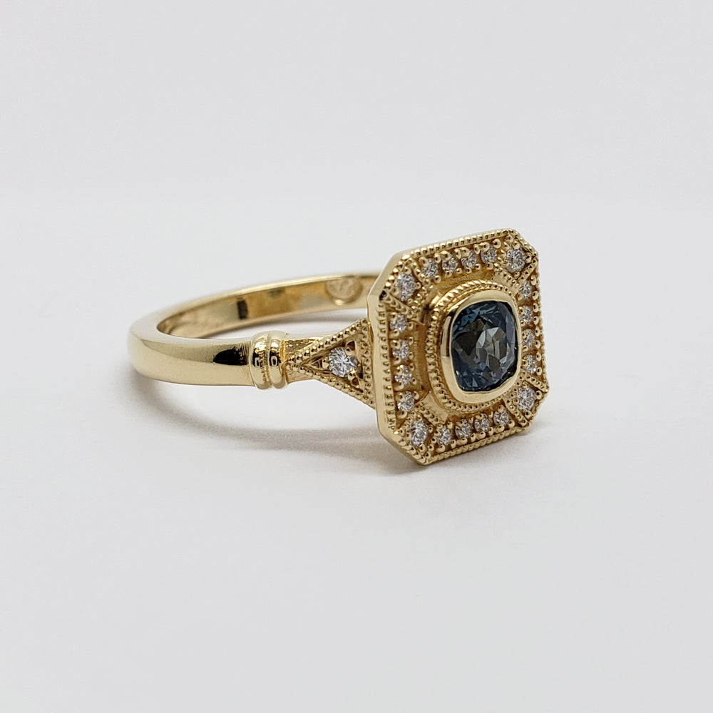 Sapphire and Diamond Engagement Ring | Era Design Vancouver Canada