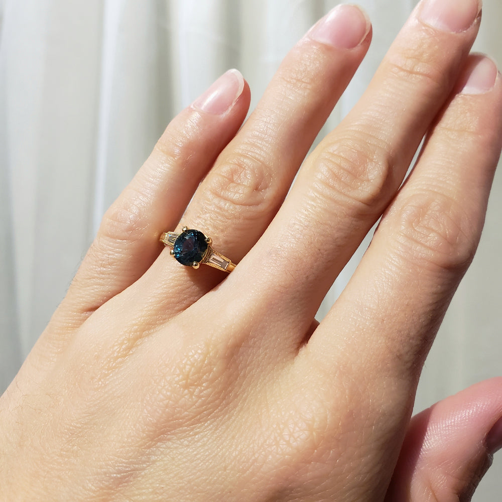 Sapphire and Diamond Engagement Ring | Era Design Vancouver Canada