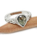 14kt white gold Zarina celtic interlace woven pear shaped rose cut green sapphire millgrain engagement ring era design vancouver