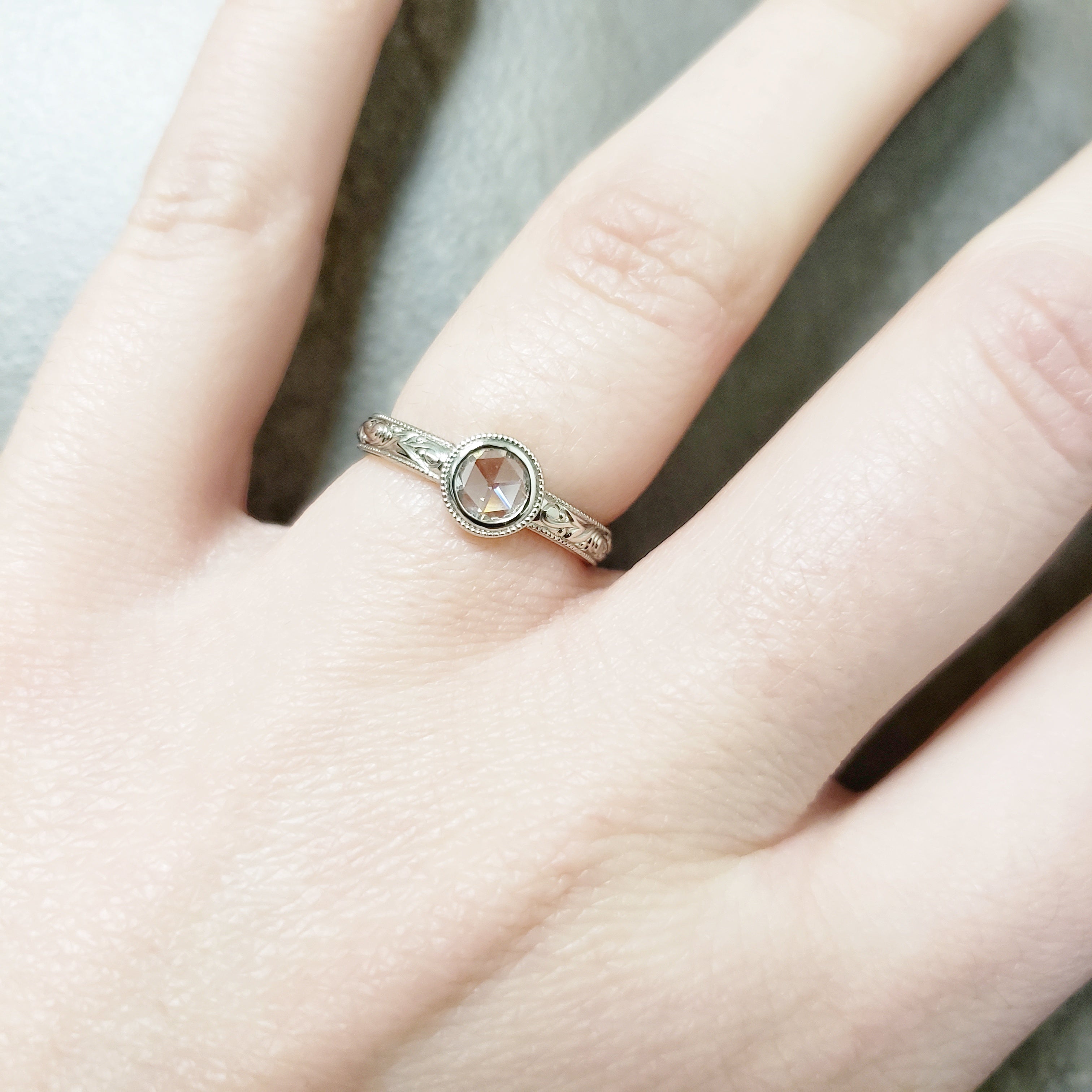 White Rosetta Diamond Engagement Ring - Era Design Vancouver
