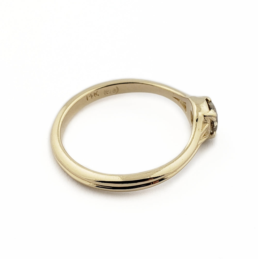 14kt yellow gold Idril engagement ring cushion cut cognac brown diamond solitaire leafy era design  