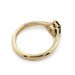 14kt yellow gold twig engagement ring emerald cut green Australian sapphire leafy band era design