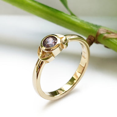 Yellow Gold Purple Sapphire Engagement Ring | Era Design Vancouver Canada