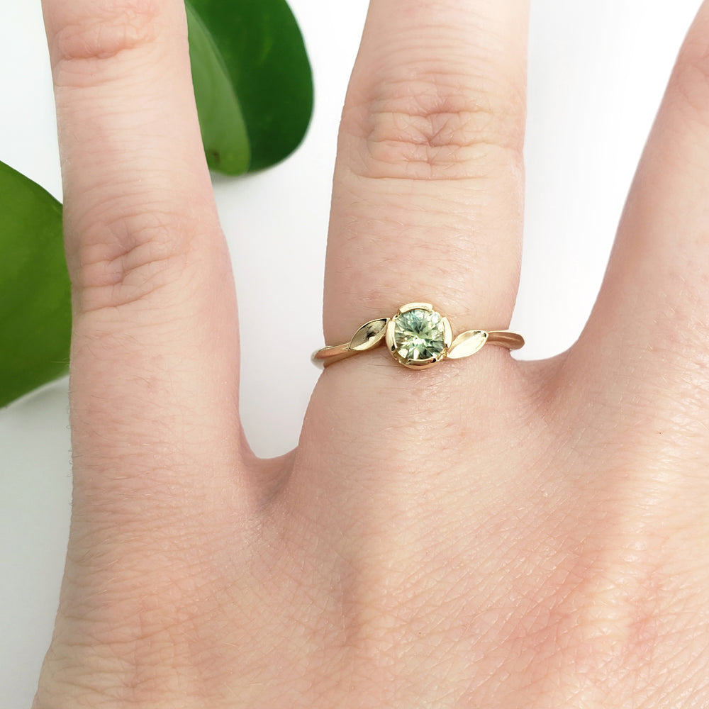 Green Sapphire Engagement Ring | Era Design Vancouver Canada