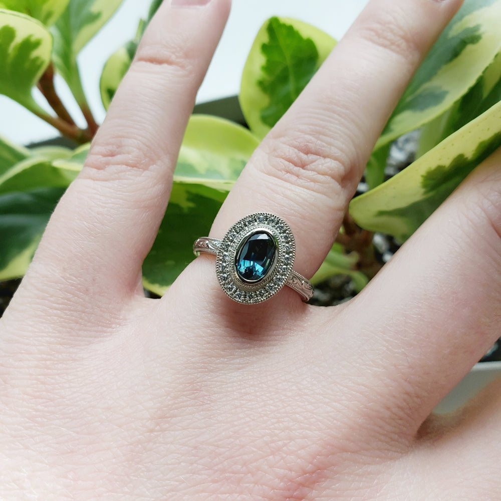 Sapphire and Diamond Engagement Ring | Era Design Vancouver Canada