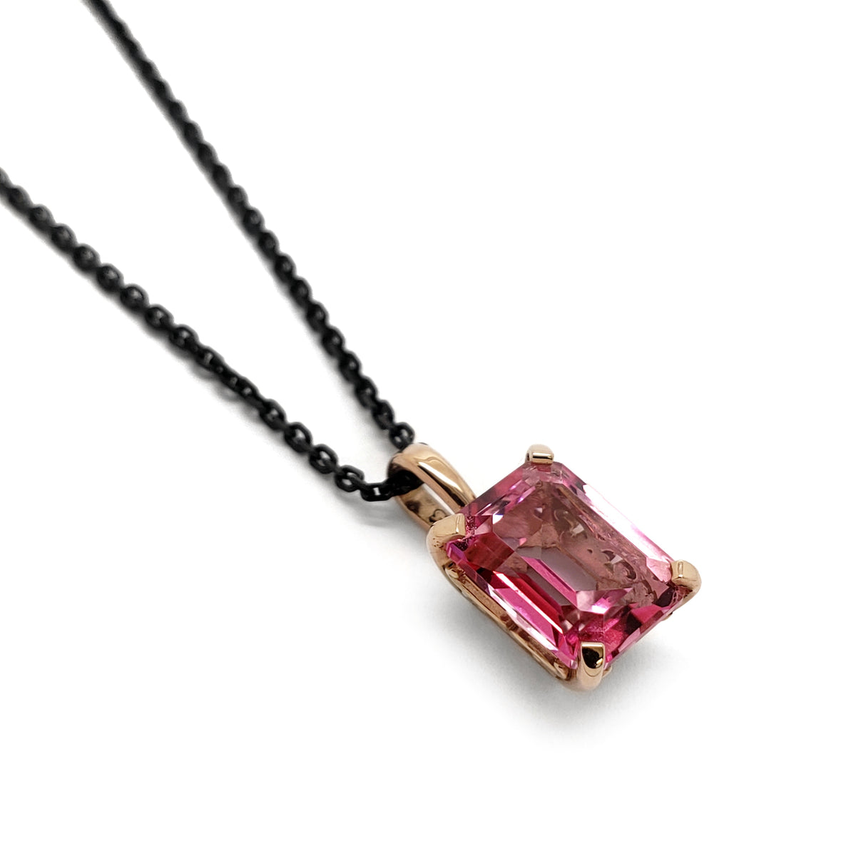 Necklace Rose Topaz Gemstone Pink Topaz Pendant Era Design
