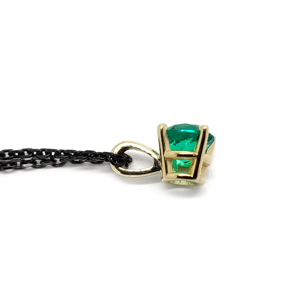 Lab Grown Emerald Pendant | Era Design Vancouver Canada