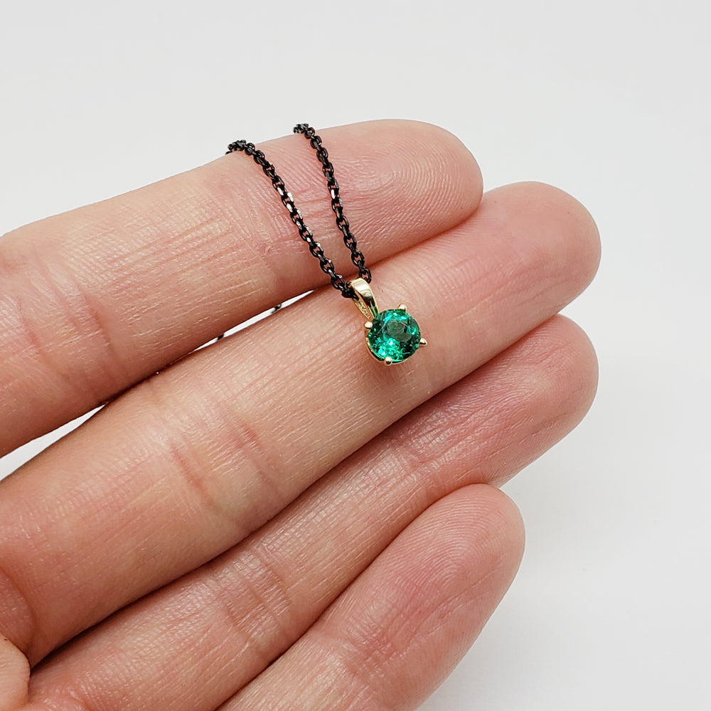 Lab Grown Emerald Pendant | Era Design Vancouver Canada