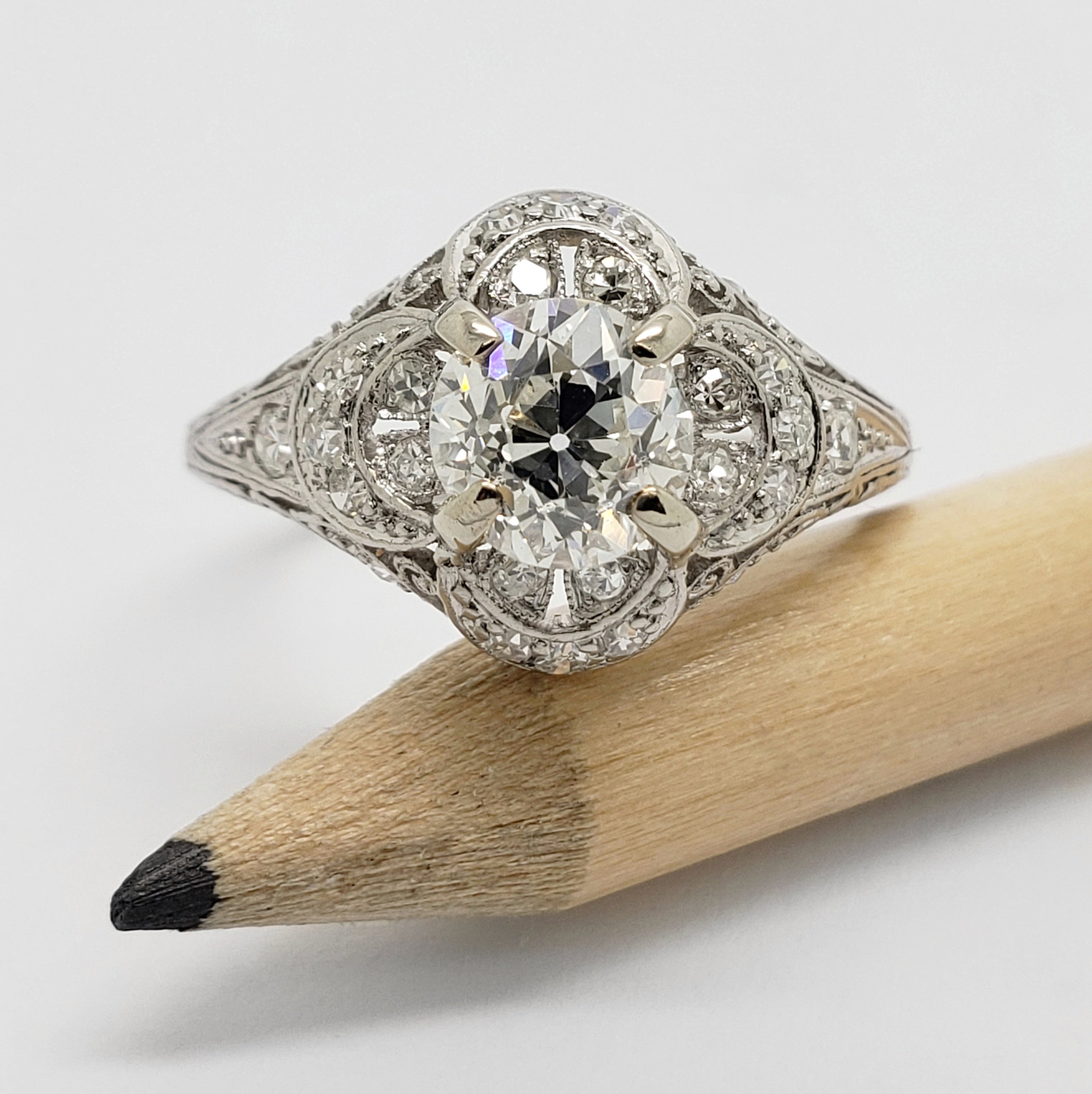Antique Platinum and Diamond Ring | Era Design Vancouver Canada