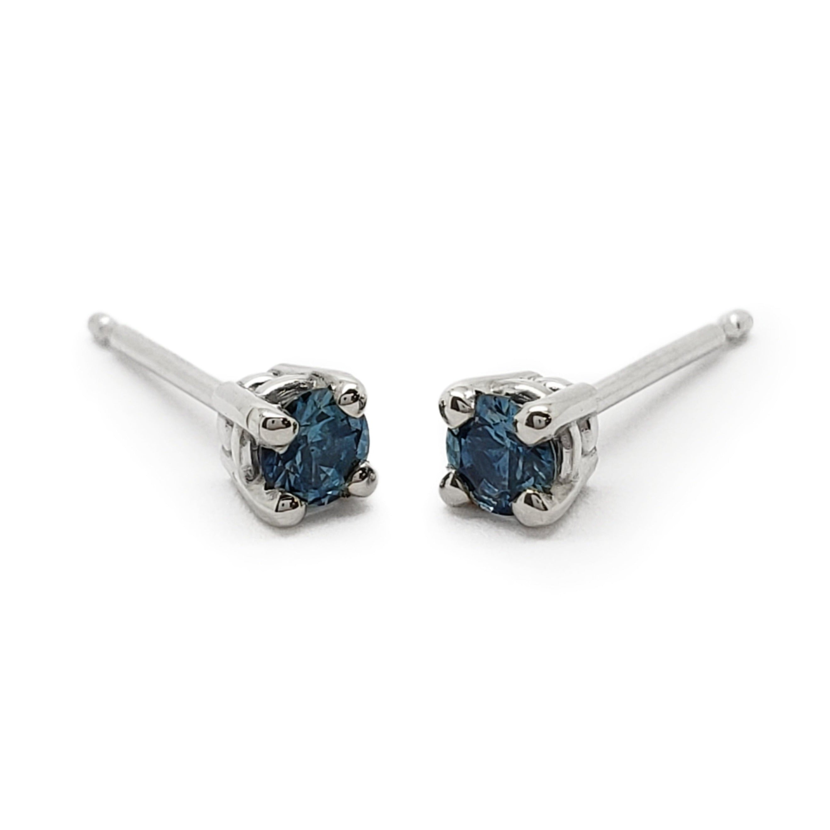 Fair Trade Blue Sapphire Platinum Stud Earrings – Lilia Nash Jewellery