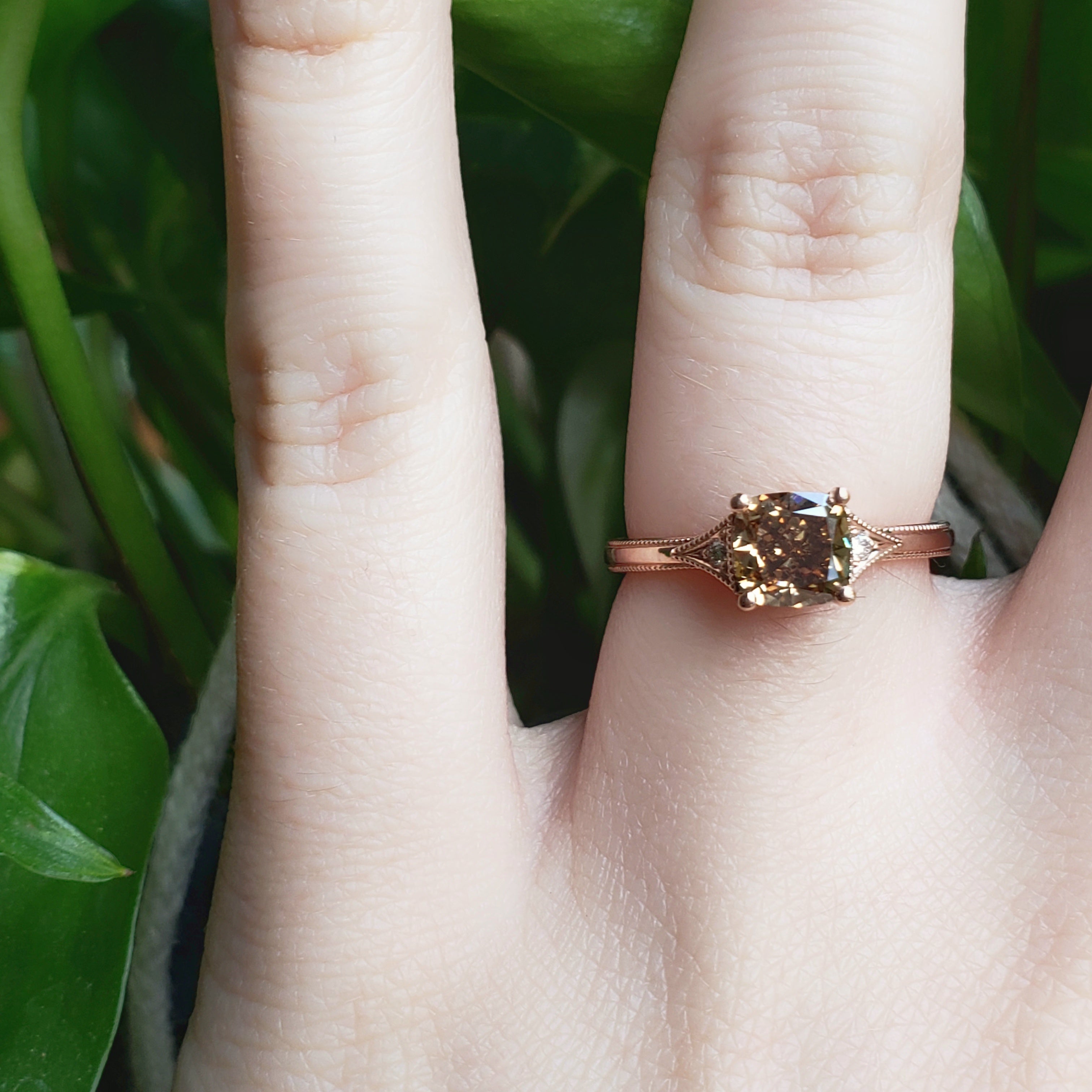 Cognac Diamond Engagement Ring | Era Design Vancouver Canada