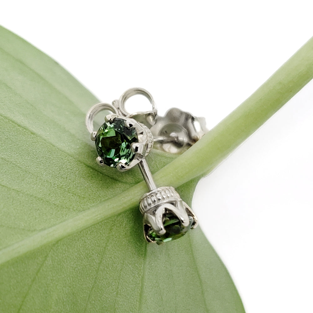 Green Tourmaline Stud Earrings | Era Design Vancouver Canada