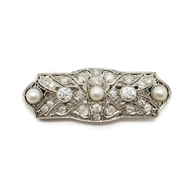Edwardian Diamond Pearl Brooch | Era Design Vancouver Canada