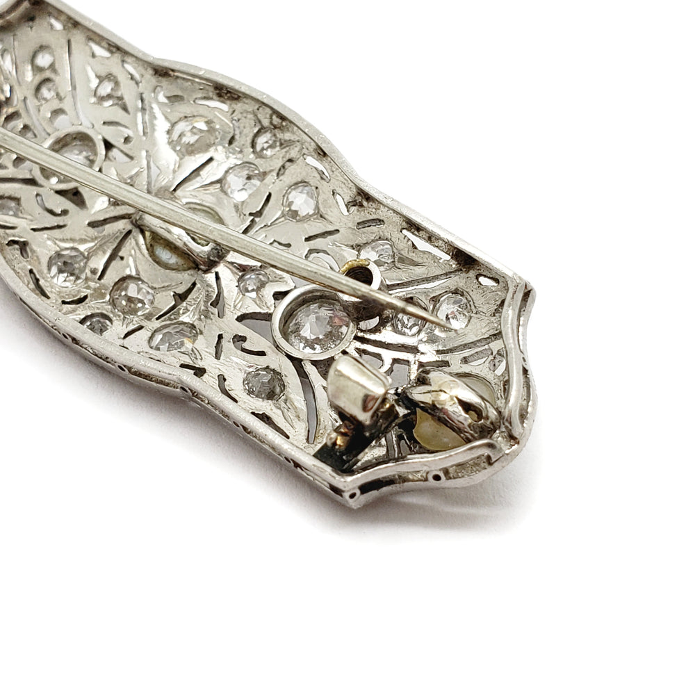 Edwardian Diamond Pearl Brooch | Era Design Vancouver Canada